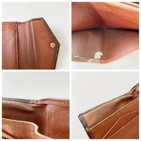 Louis Vuitton brown monogram canvas vintage compact wallet